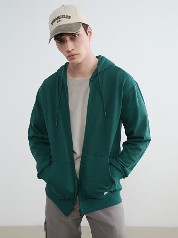XSIDE Kapüşonlu Erkek Fermuarlı Sweatshirt