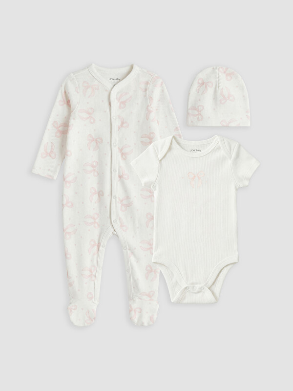 LCW baby Baby Girl Ecru Newborn Set