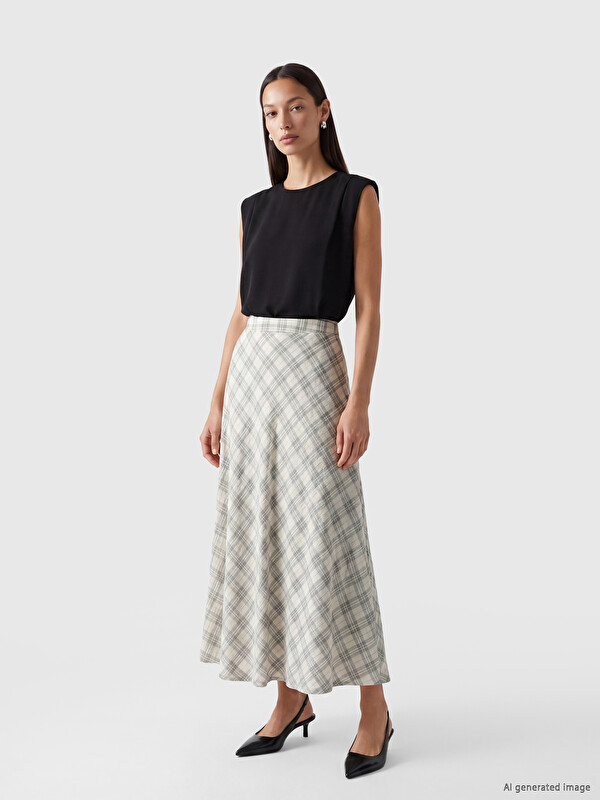 LCWAIKIKI Classic Woman White Skirt