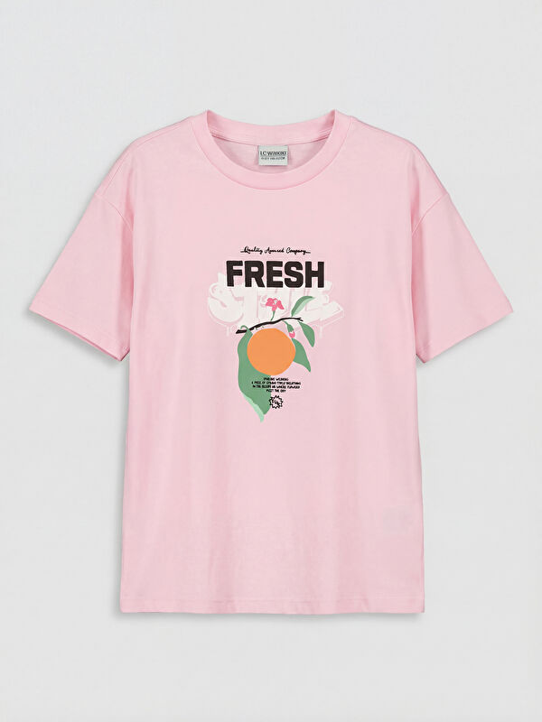 LCW Kids Crew Neck Printed Girls' T-Shirt