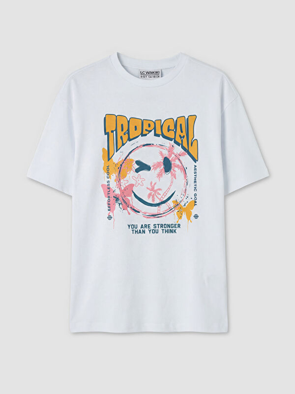 LCW Kids Crew Neck Printed Girls' T-Shirt