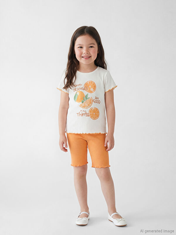 LCW Kids Baskılı Kız Çocuk Tişört ve Tayt