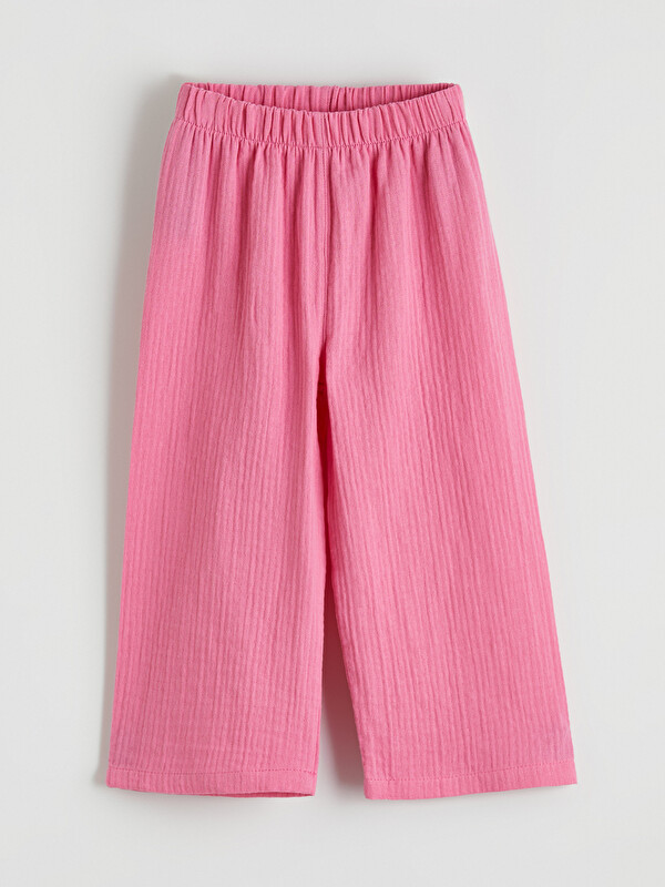 LCW Kids Beli Lastikli Kız Çocuk Geniş Paça Pantolon