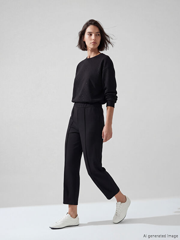 LCWAIKIKI Classic Beli Lastikli Soft Touch Kadın Eşofman Altı