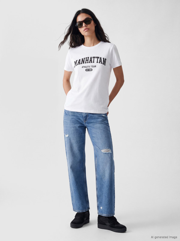 XSIDE Ripped Detailed Wideleg Women's Jeans