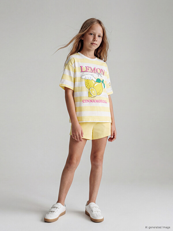 LCW Kids Cinnamoroll Baskılı Kız Çocuk Tişört