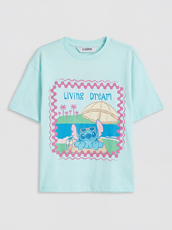 LCW Kids Stitch Printed Girls' T-Shirt