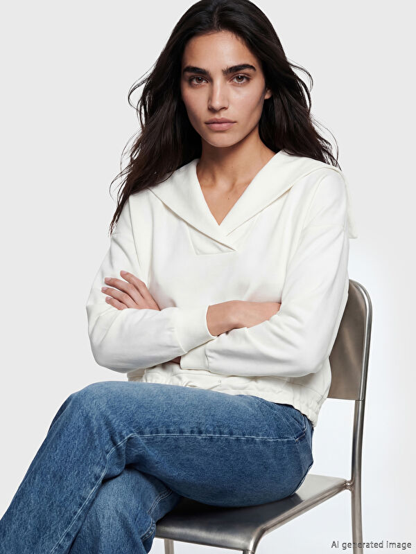 Natuvera V Yaka Kadın Sweatshirt