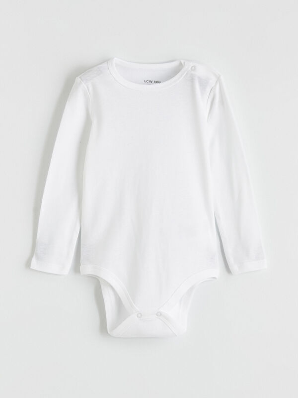 LCW baby Bisiklet Yaka Erkek Bebek Çıtçılı Body