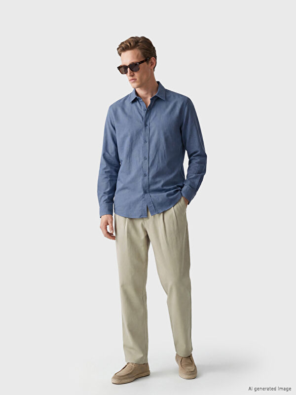 LCW Vision Regular Fit Gabardin Erkek Pileli Pantolon