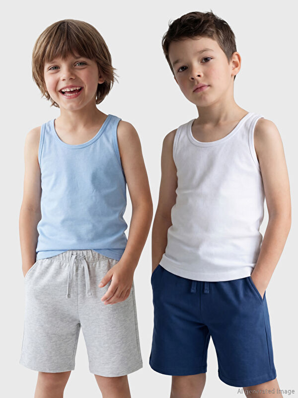 LCW Kids Bisiklet Yaka Erkek Çocuk Pamuklu Atlet 2'li