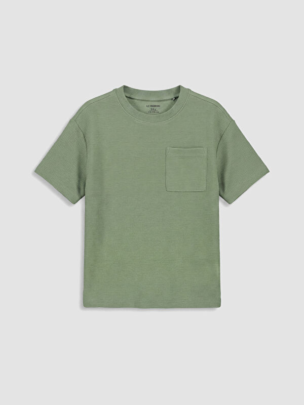 LCW Kids Crew Neck Ribbed Pocketed Boys' T-Shirt