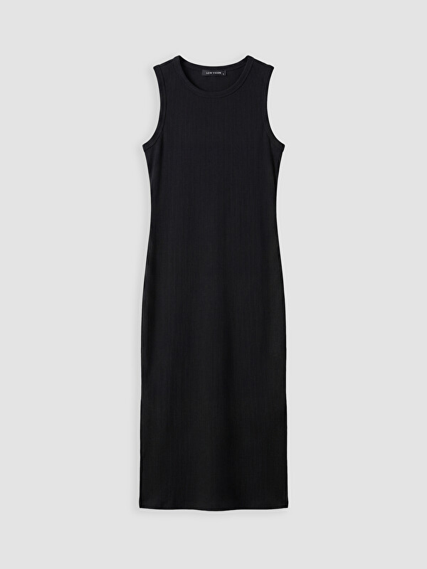 LCW Vision Bisiklet Yaka Fitilli Bodycon Elbise