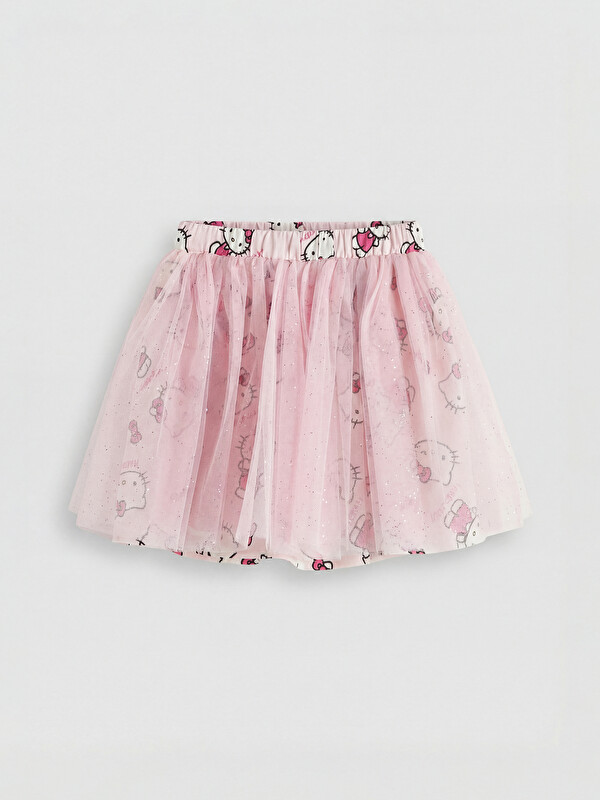 LCW Kids Hello Kitty Baskılı Kız Çocuk Tül Detaylı Şort