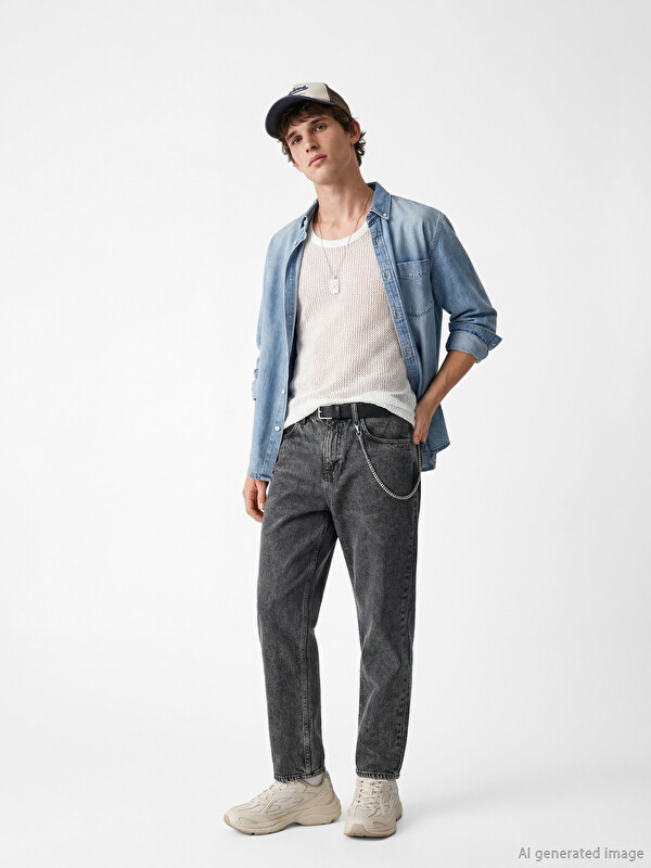 LCW Jeans 745 თავისუფალი მოყვანილობის მამაკაცის ჯინსი