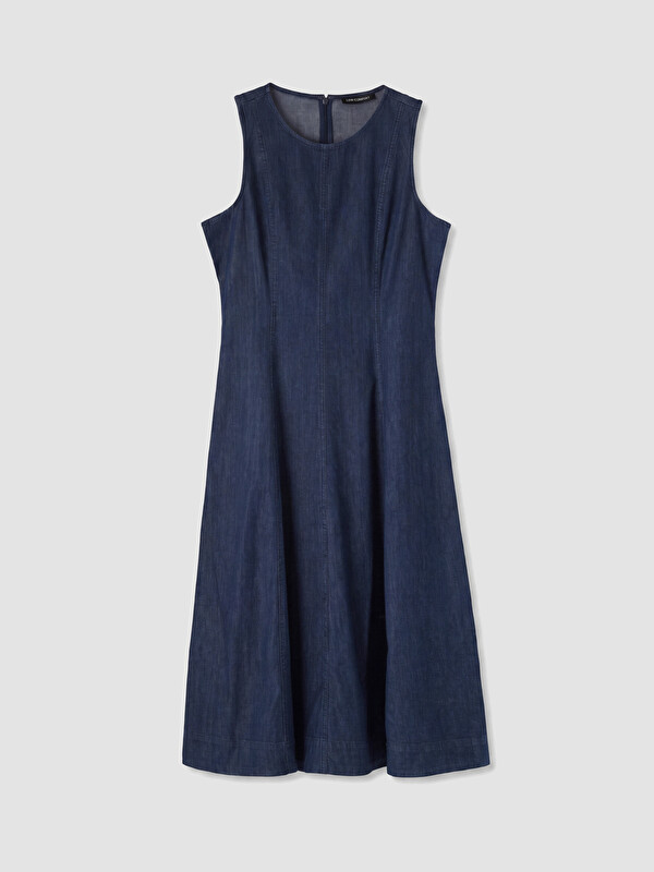 LCW Comfort Woman Indigo Denim Dress