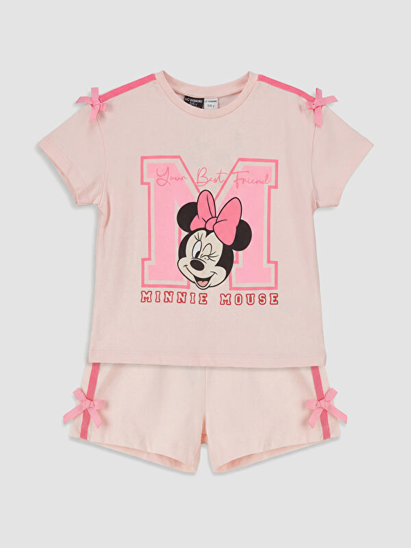 LCW Kids Minnie Mouse Baskılı Kız Çocuk Tişört ve Şort