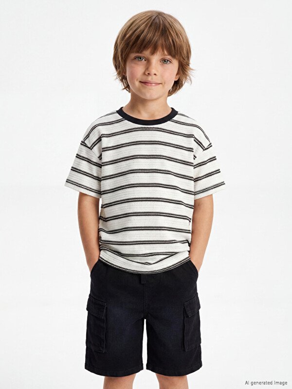 LCW Kids Erkek Çocuk Bisiklet Yakalı Tişört