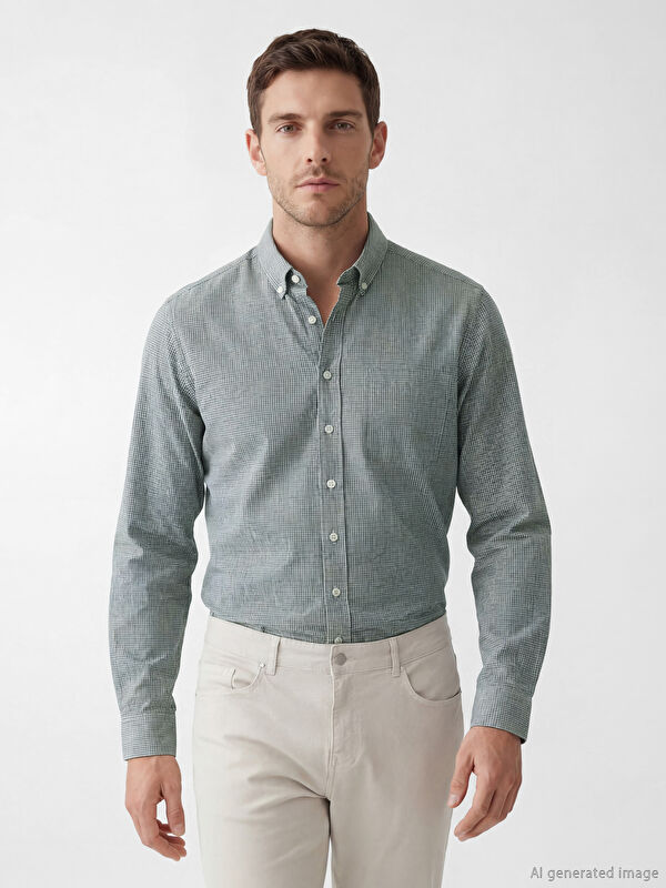 LCWAIKIKI Classic Regular Fit Desenli Erkek Gömlek