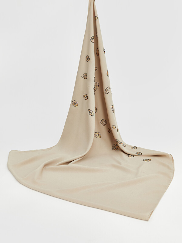 LCW Modest Stone Embroidered Patterned Women's Shawl