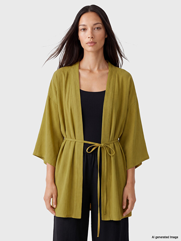 LCW EVERYDAY Femër Jeshil Kimono