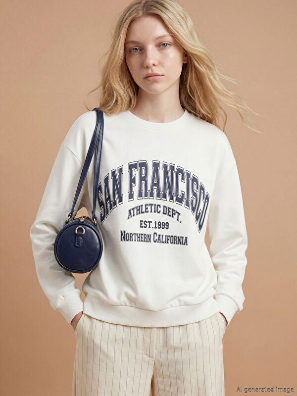 XSIDE San Francisco Baskılı Kadın Kalın Sweatshirt