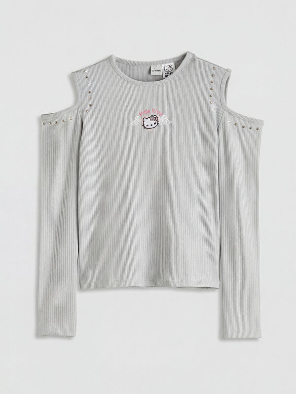 LCW Kids Bisiklet Yaka Hello Kitty Nakışlı Kız Çocuk Sweatshirt