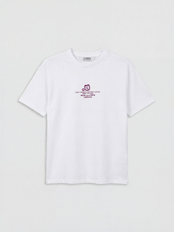 LCW Kids Crew Neck Printed Girls' T-Shirt