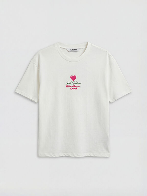 LCW Kids Crew Neck Printed Girls' T-Shirt