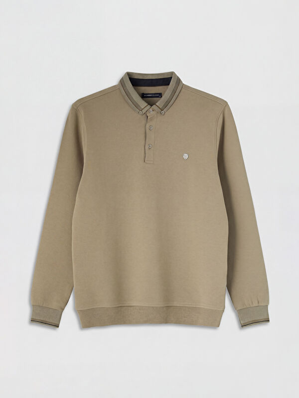 LCWAIKIKI Classic Polo Yaka Erkek Sweatshirt