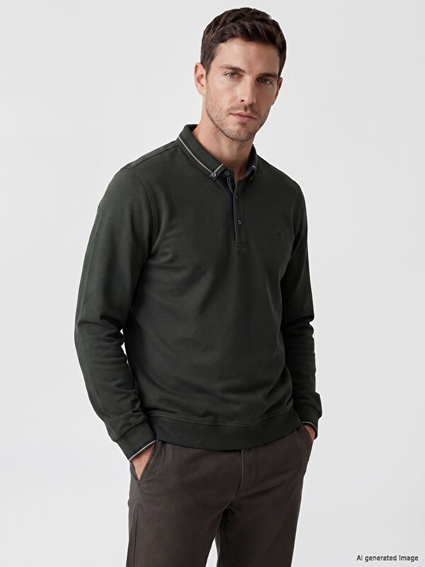 LCWAIKIKI Classic Polo Yaka Erkek Sweatshirt