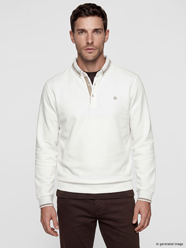 LCWAIKIKI Classic Polo Yaka Erkek Sweatshirt