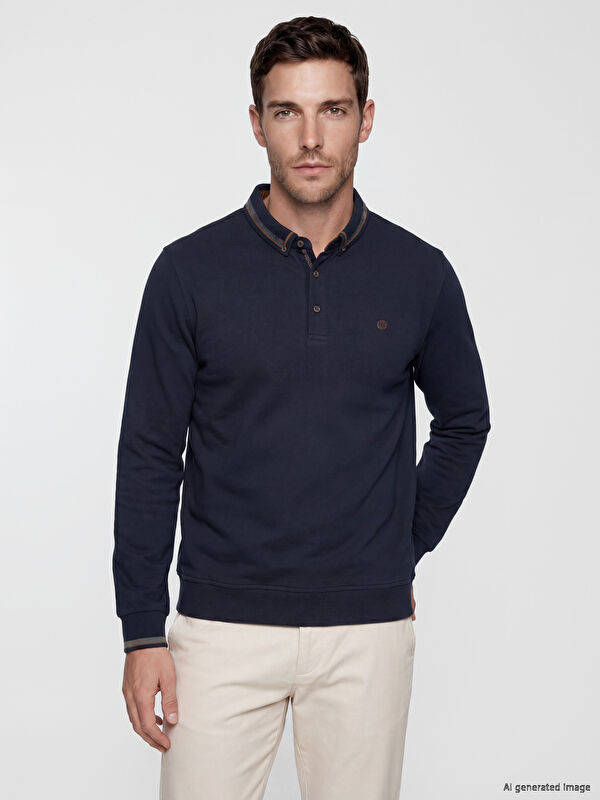 LCWAIKIKI Classic Polo Yaka Erkek Sweatshirt