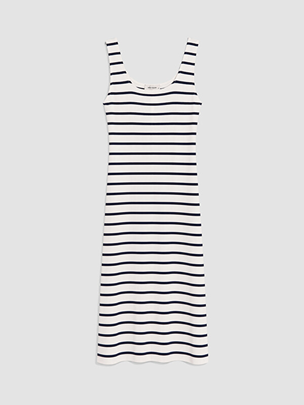 LCW Vision U Yaka Çizgili Bodycon Elbise