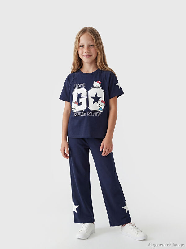 LCW Kids Hello Kitty Baskılı Kız Çocuk Tişört ve Pantolon