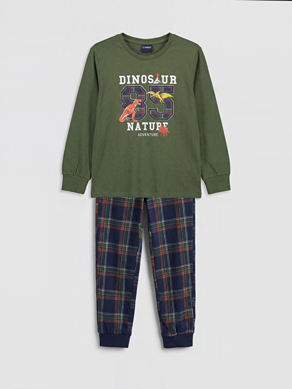 LCW Kids Dinozor Baskılı Erkek Çocuk Pijama Takım