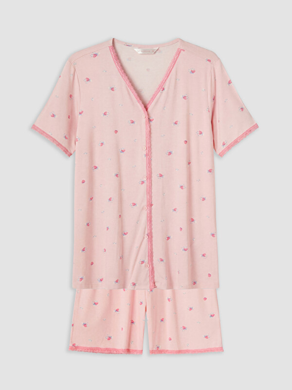 LCW DREAM V Yaka Hamile Şortlu Pijama Takımı