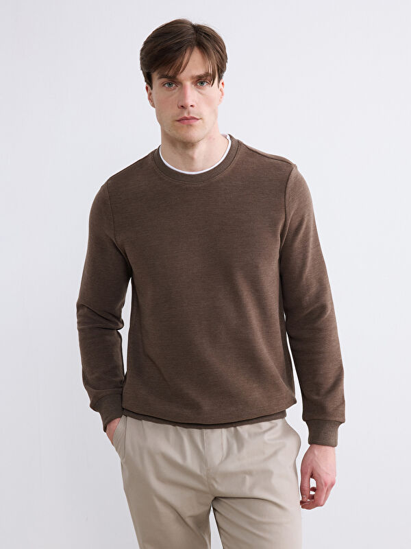 LCWAIKIKI Classic Bisiklet Yaka Erkek Sweatshirt