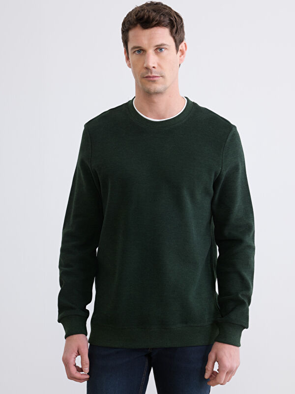 LCWAIKIKI Classic Bisiklet Yaka Erkek Sweatshirt