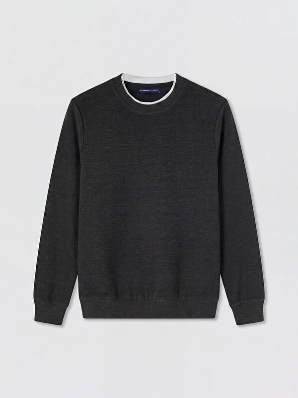 LCWAIKIKI Classic Bisiklet Yaka Erkek Sweatshirt