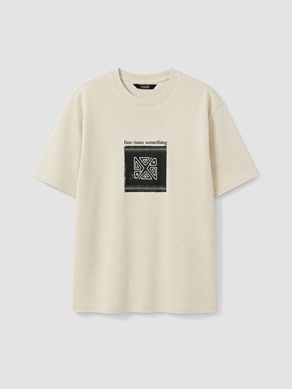 XSIDE Man Beige T-Shirt