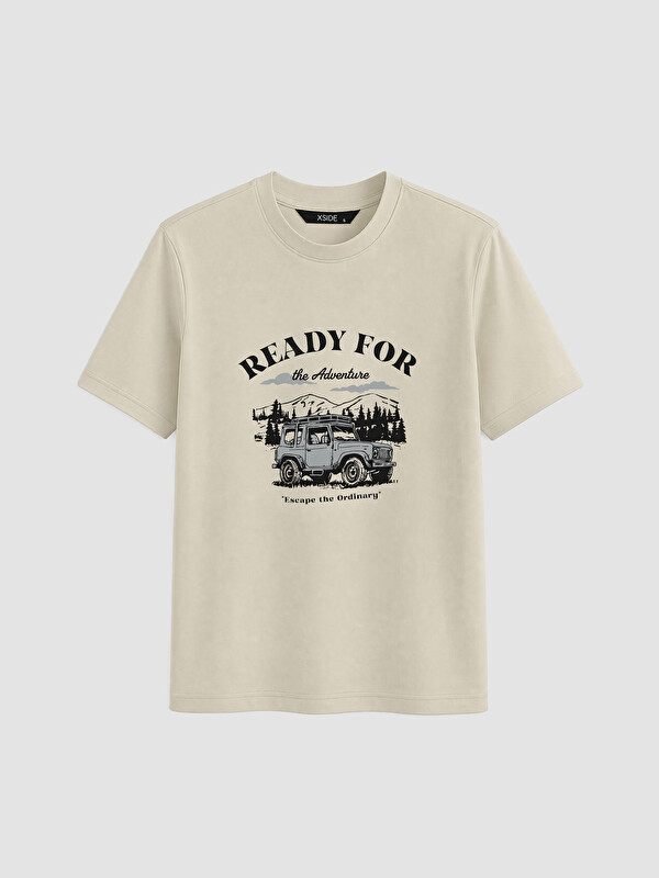XSIDE Man Beige T-Shirt