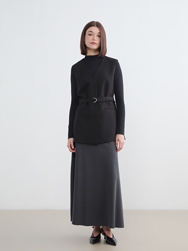 LCW Modest Beli Lastikli Kloş Etek