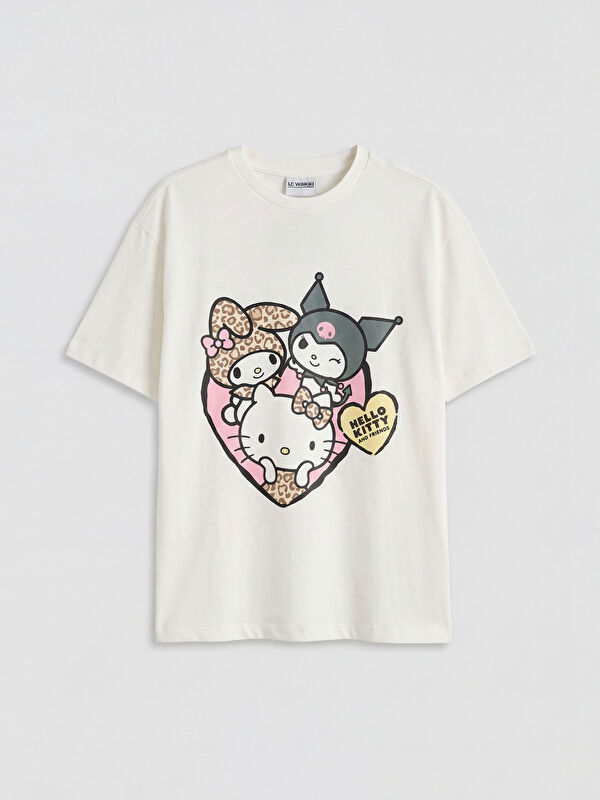 LCW Kids Bisiklet Yaka Hello Kitty Baskılı Kız Çocuk Tişört