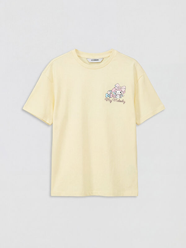 LCW Kids Bisiklet Yaka My Melody Baskılı Kız Çocuk Tişört
