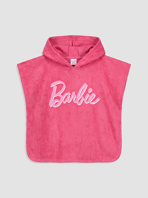 LCW baby Barbie Baskılı Kız Çocuk Panço Havlu