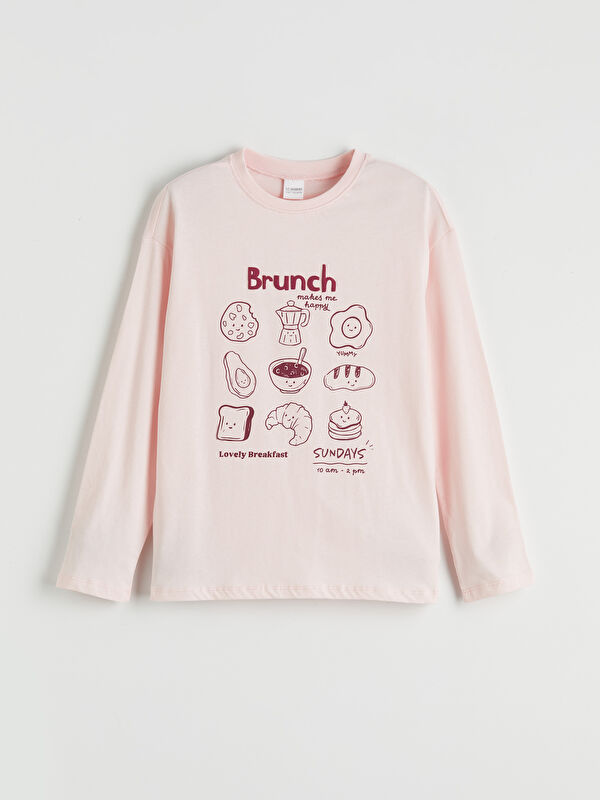 LCW Kids Baskılı Kız Çocuk Pijama Üst