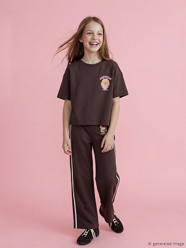 LCW Kids Capyfun Baskılı Kız Çocuk Eşofman Altı