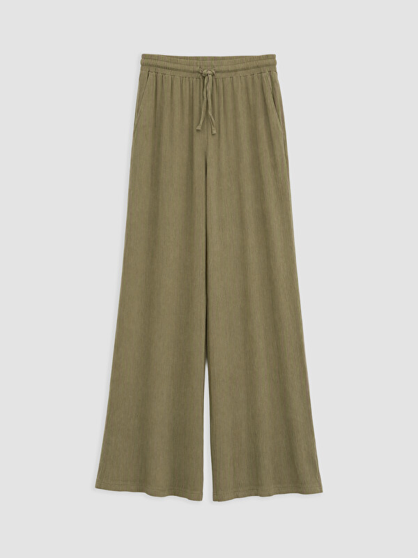 LCWAIKIKI Classic Elastic Waist Textured Women's Trousers