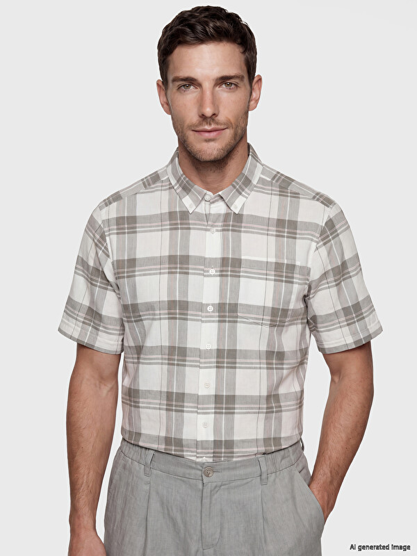 LCWAIKIKI Classic Regular Fit Ekose Poplin Erkek Gömlek
